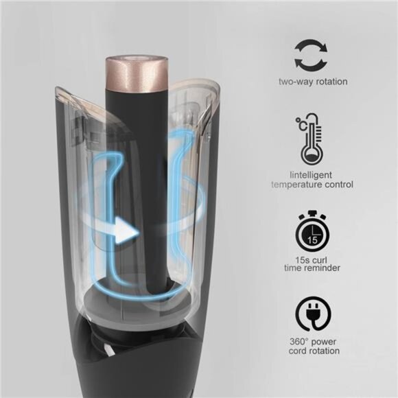 Automatic Hair Curling Iron, Rotating Curlers Iron with 1" Large Barrel Curls - Picture 5 of 7